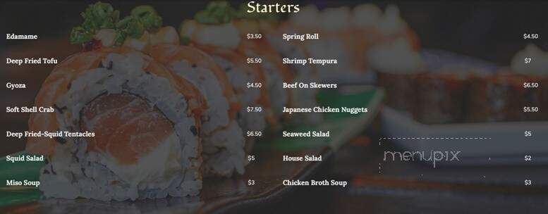 Nagoya Japanese Steakhouse - Greenwood, SC menu_pic