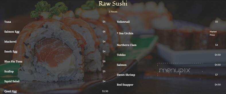 Nagoya Japanese Steakhouse - Greenwood, SC menu_pic