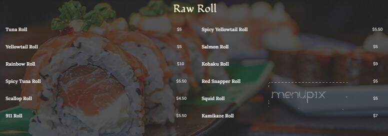 Nagoya Japanese Steakhouse - Greenwood, SC menu_pic