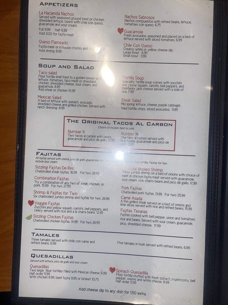 La Hacienda Mexican Restaurant - Fayetteville, AR menu_pic