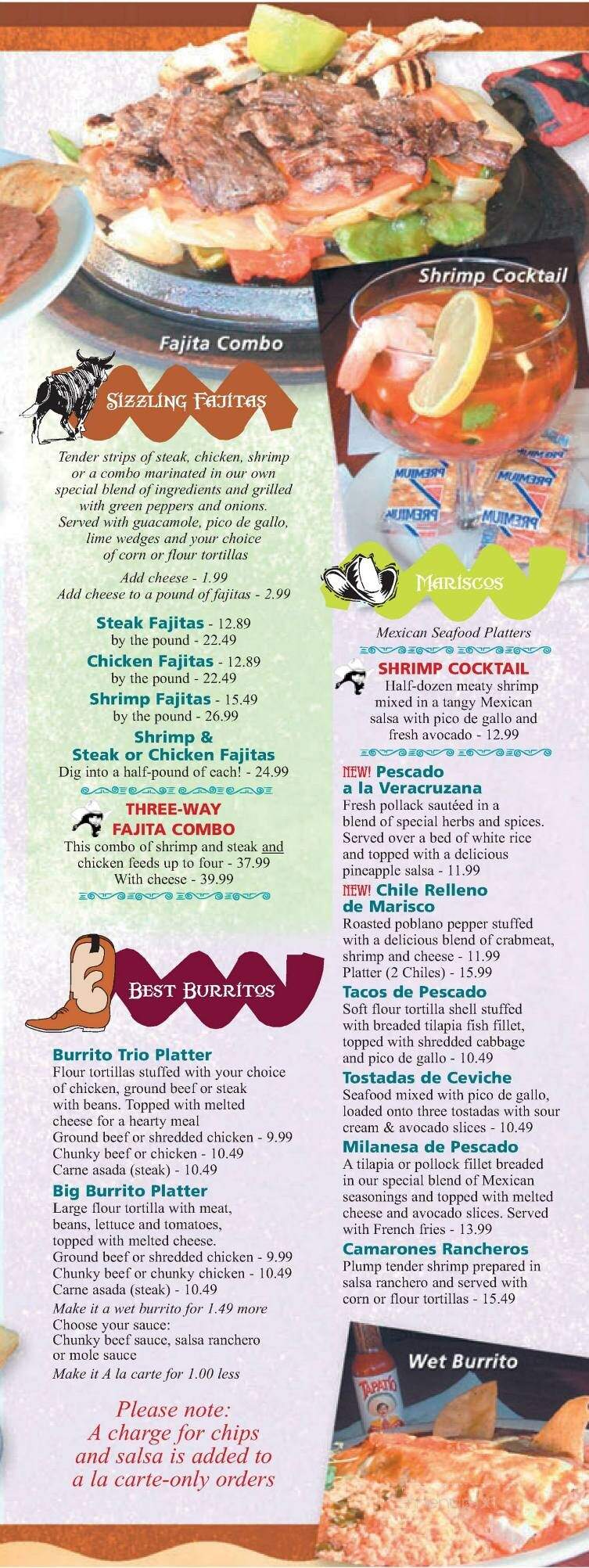 Camelia's Mexican Grill - Farmington Hills, MI menu_pic