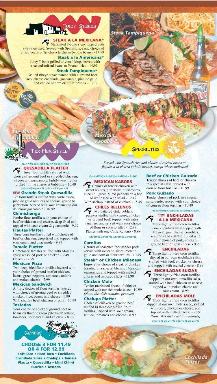 Camelia's Mexican Grill - Farmington Hills, MI menu_pic