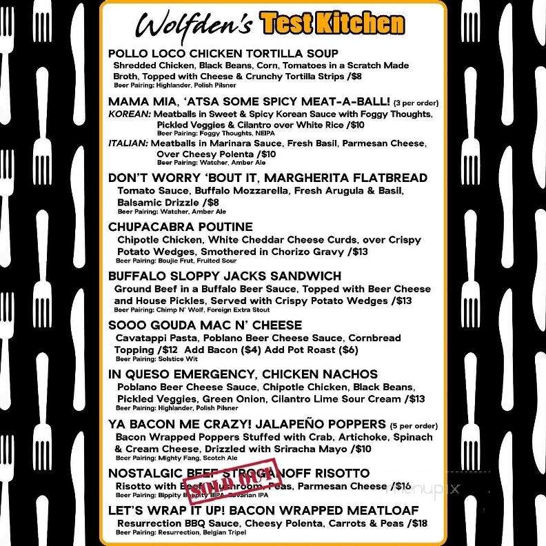 Wolfden Brewing Company - Bloomingdale, IL menu_pic