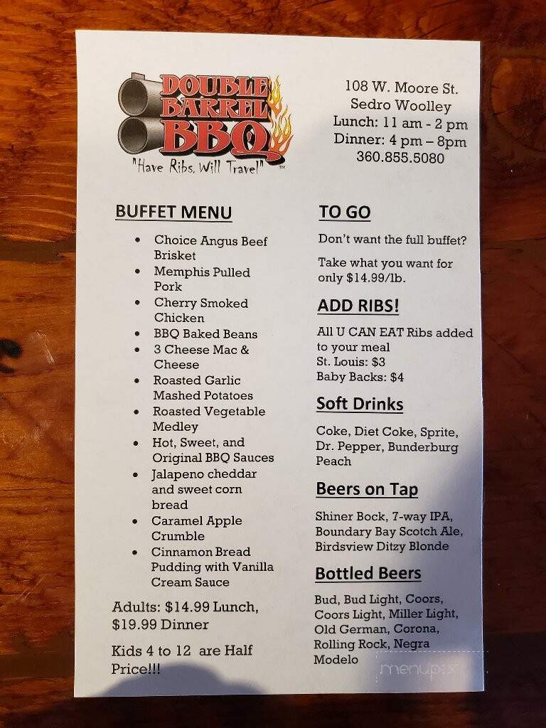 Double Barrel BBQ - Sedro-Woolley, WA menu_pic