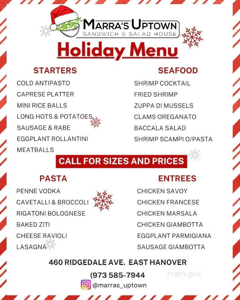 Marra's Uptown Sandwich and Salad House - East Hanover, NJ menu_pic