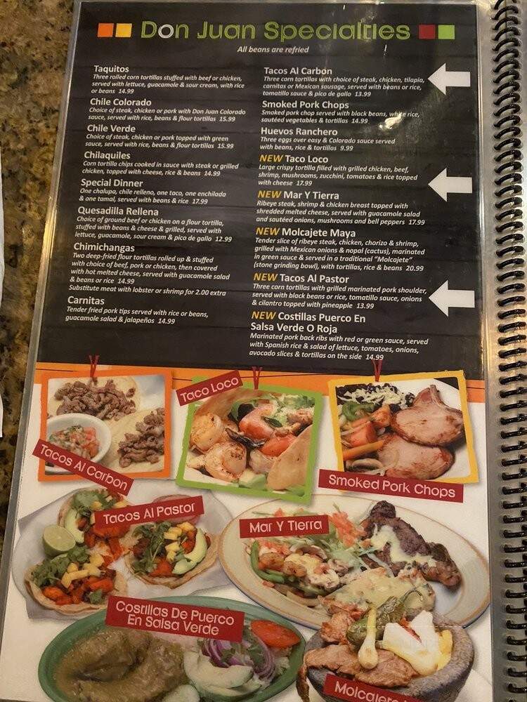 Don Juan Mexican Cantina - Brighton, MI menu_pic