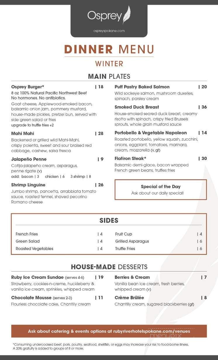 Osprey - Spokane, WA menu_pic