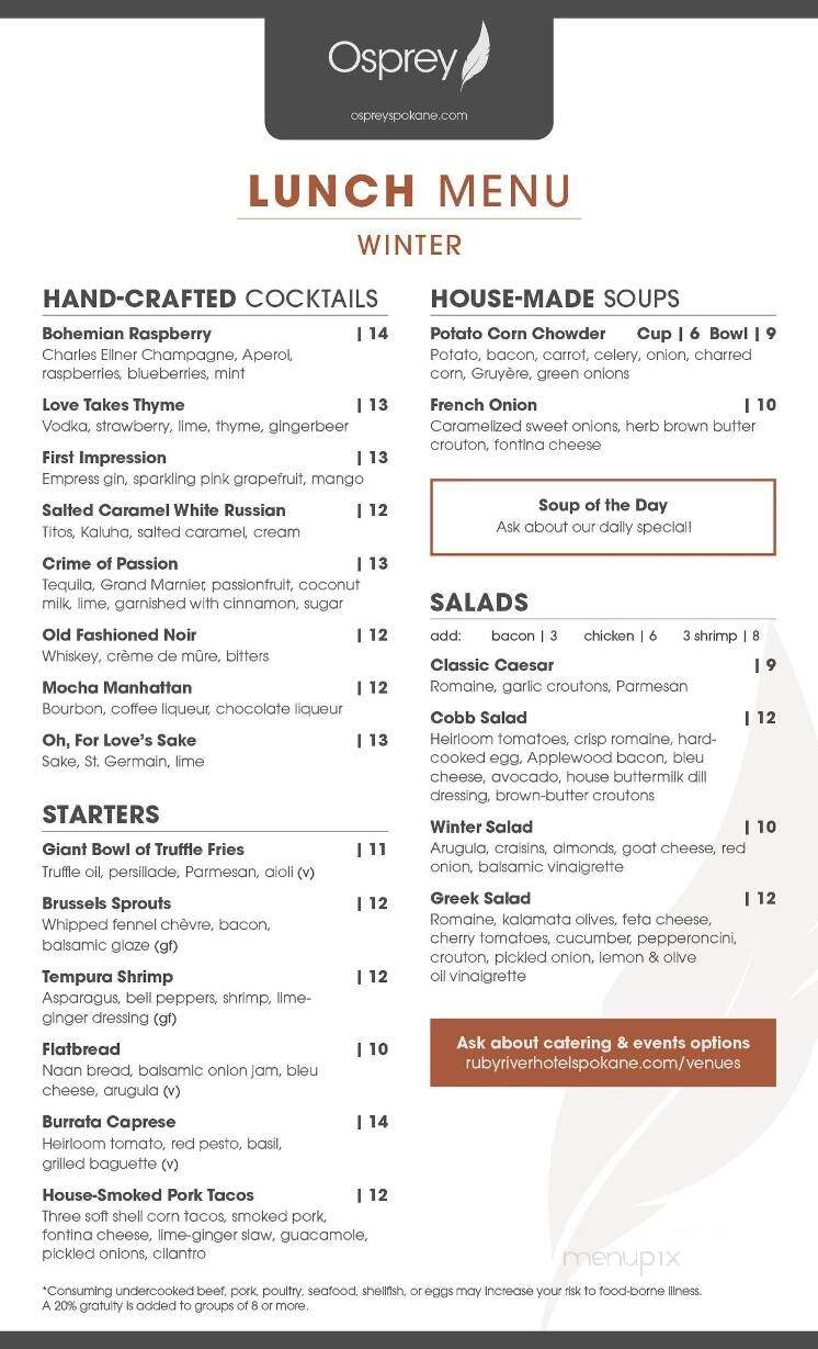 Osprey - Spokane, WA menu_pic