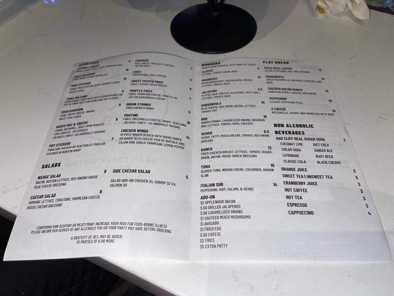 Bear Creek Bistro - Euless, TX menu_pic