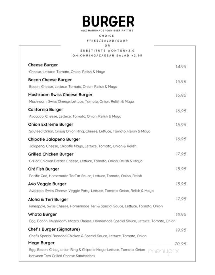 Cornerstone Cafe - Langley, BC menu_pic