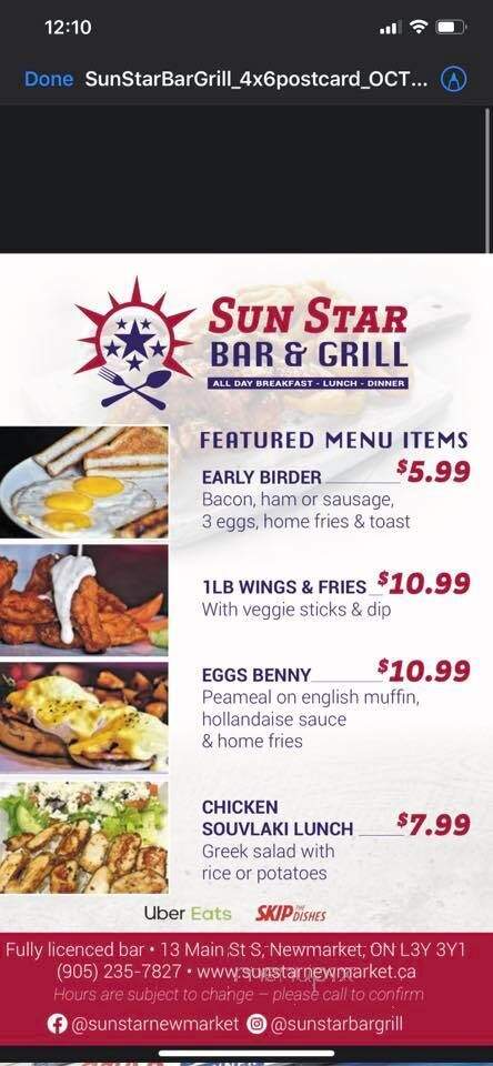 Sun Star Bar & Grill - Newmarket, ON