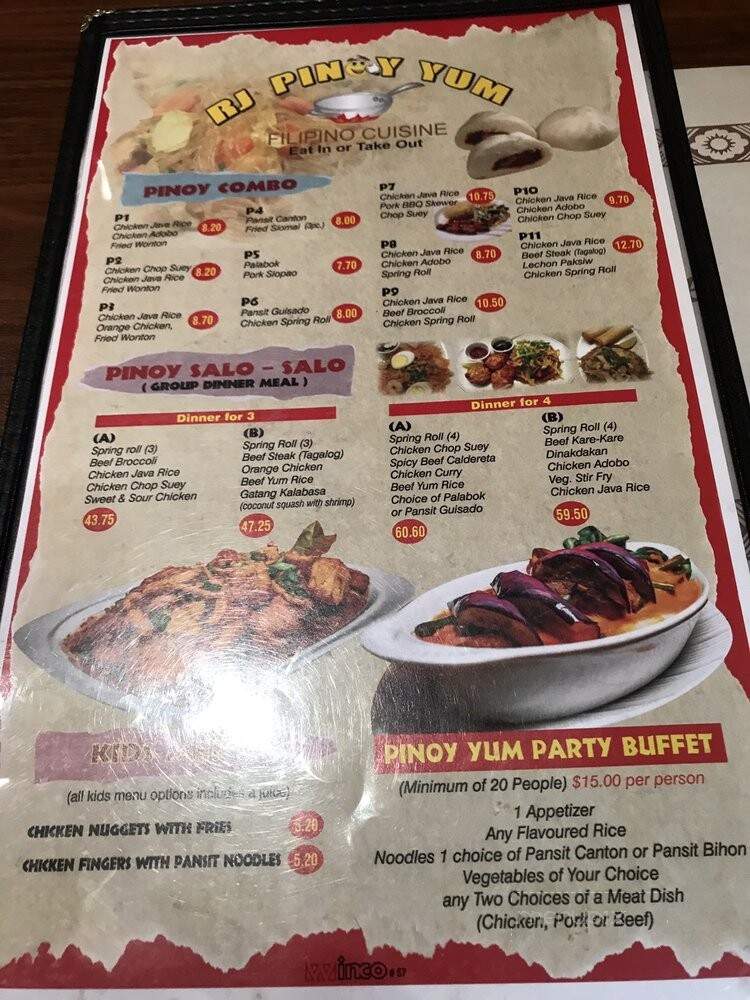 Rj Pinoy Yum - St. John's, NL menu_pic
