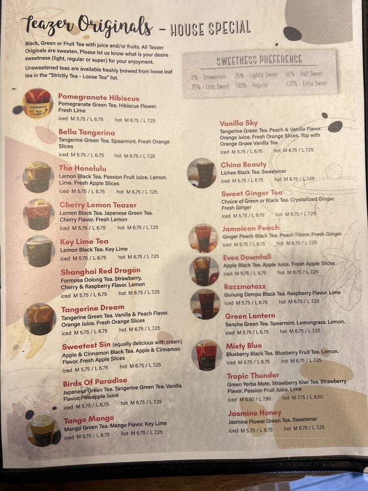 Teazer World Tea Market - San Luis Obispo, CA menu_pic
