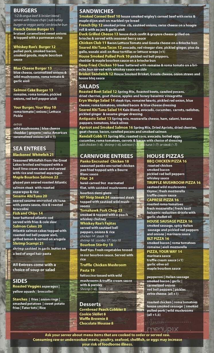 Whiskey Rae's - Rochester Hills, MI menu_pic
