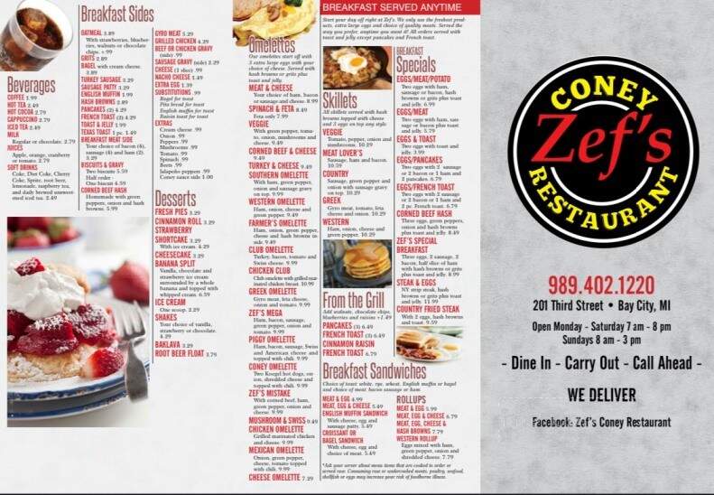 Zefs - Bay City, MI menu_pic