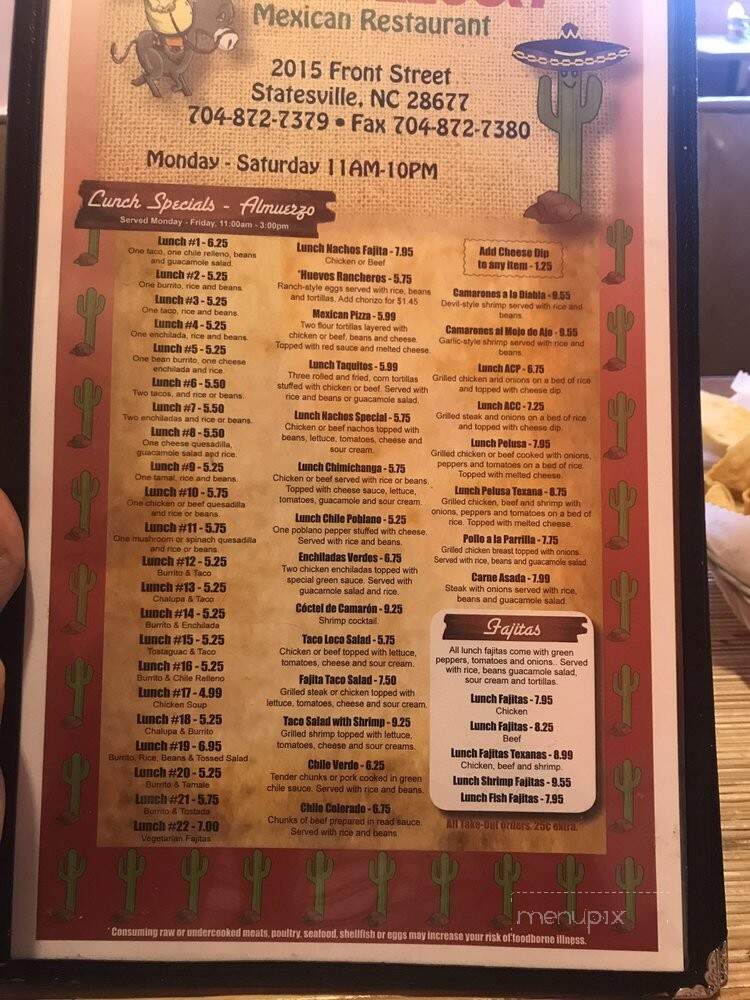 La Pelusa Mexican Restaurant - Statesville, NC menu_pic