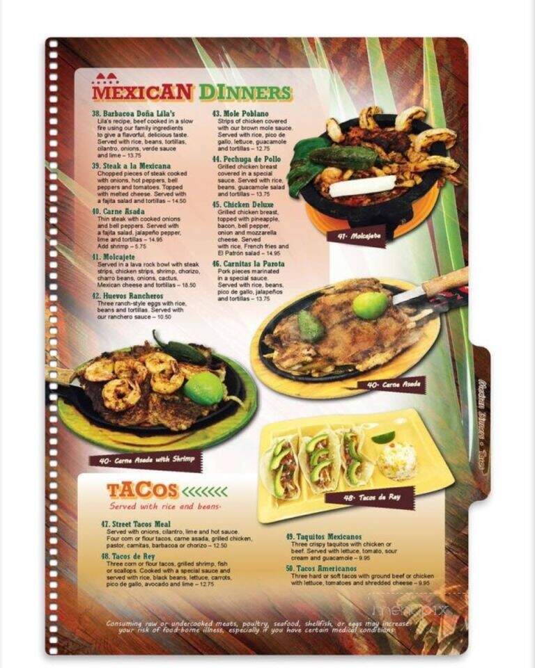 El Patron Restaurant - Prattville, AL menu_pic