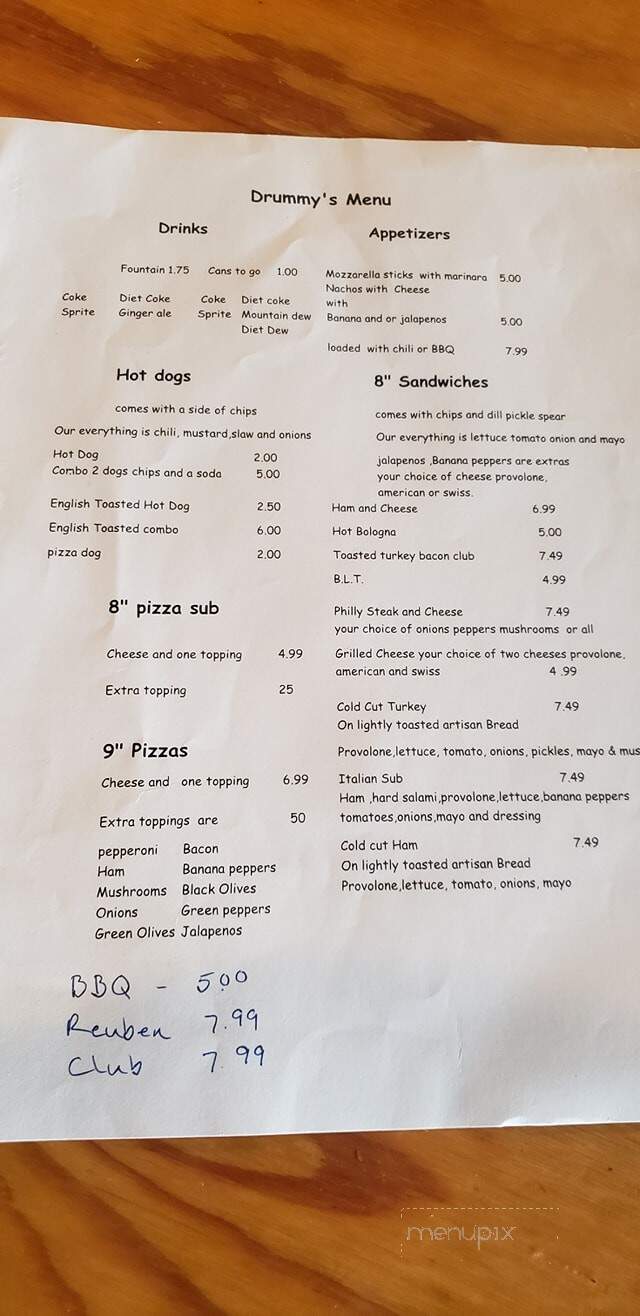 Drummy's Bar & Grill - Saint Albans, WV menu_pic