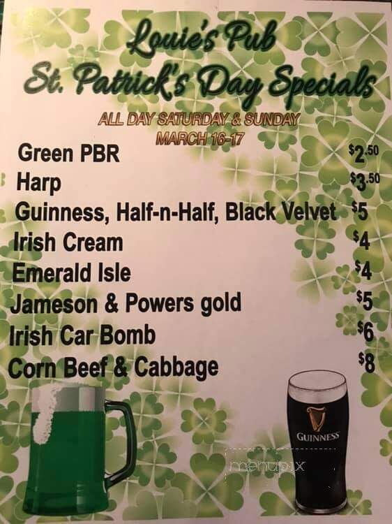 Louie's Pub & Grill - Albuquerque, NM menu_pic