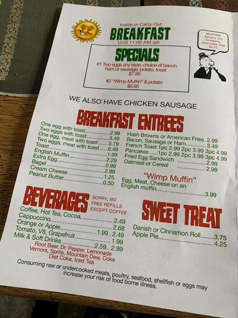 Wimpy's Place - Lexington, MI menu_pic