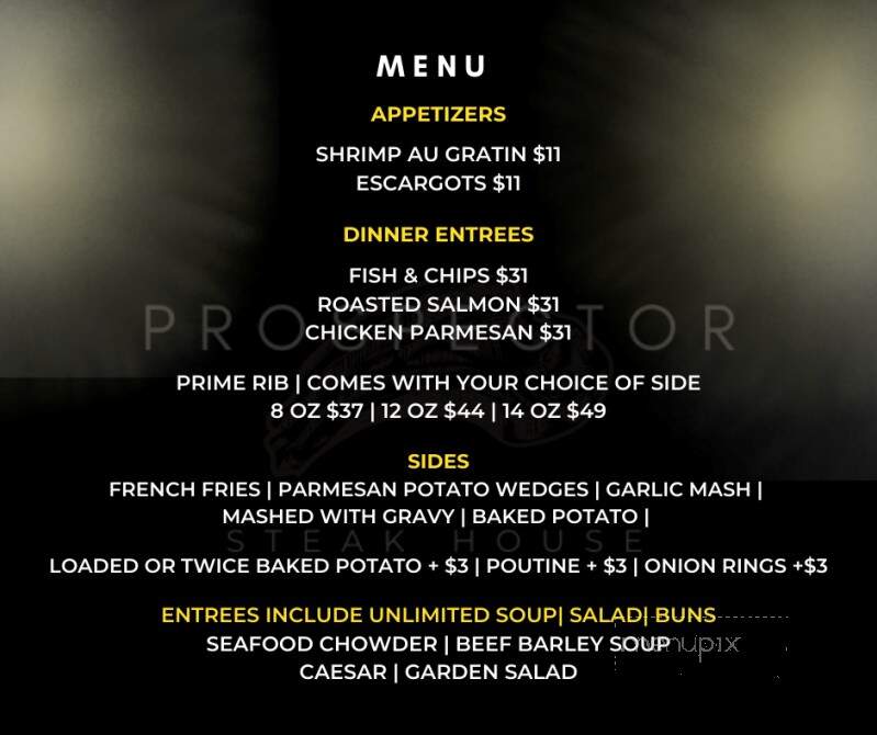 Prospector Steakhouse - Thunder Bay, ON menu_pic