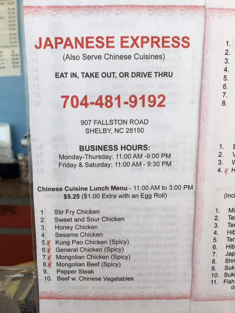 Japanese Express - Shelby, NC