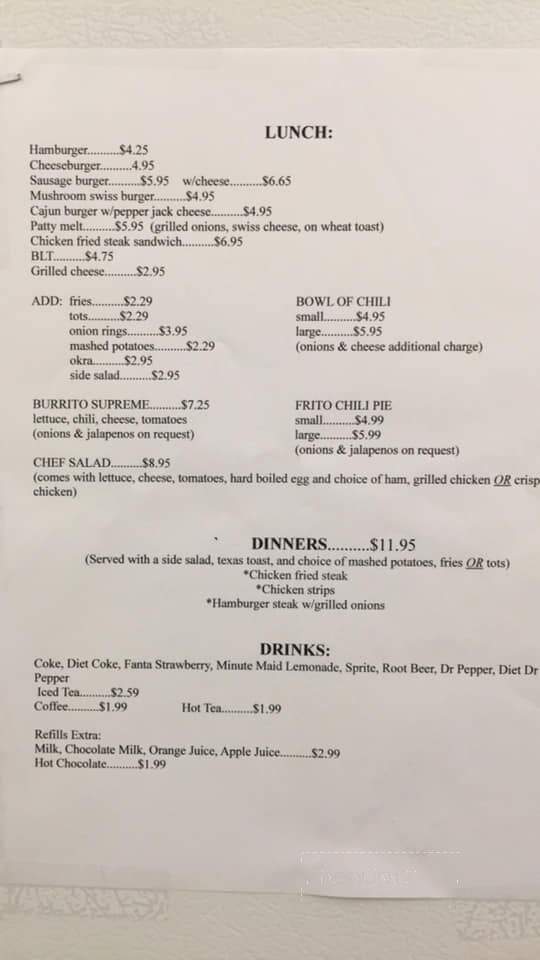 Back In Time Diner - Muskogee, OK menu_pic