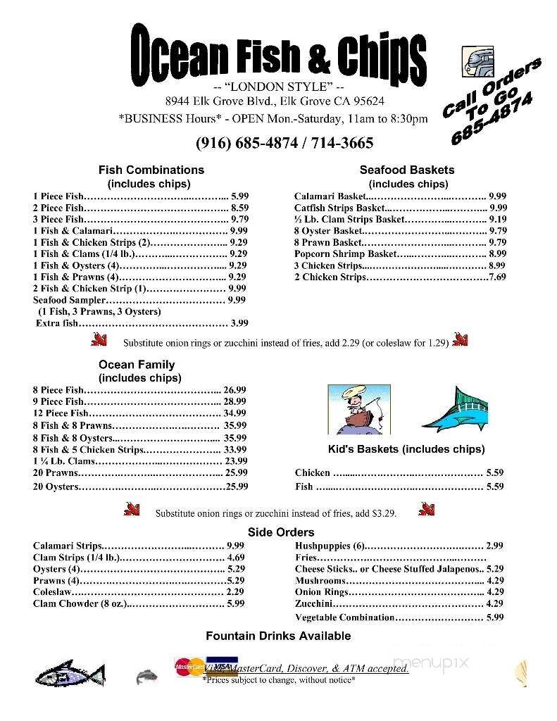 Ocean Fish & Chips - Elk Grove, CA menu_pic