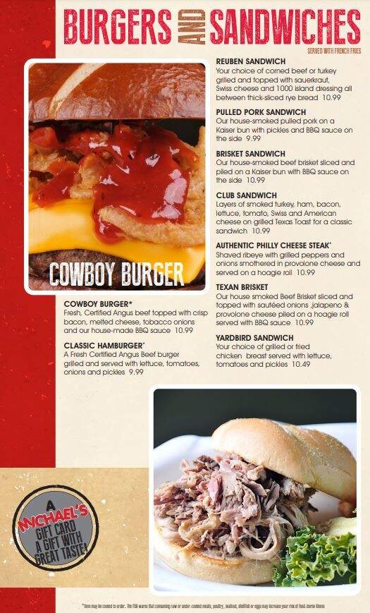 Michael's Of Athens - Athens, TN menu_pic