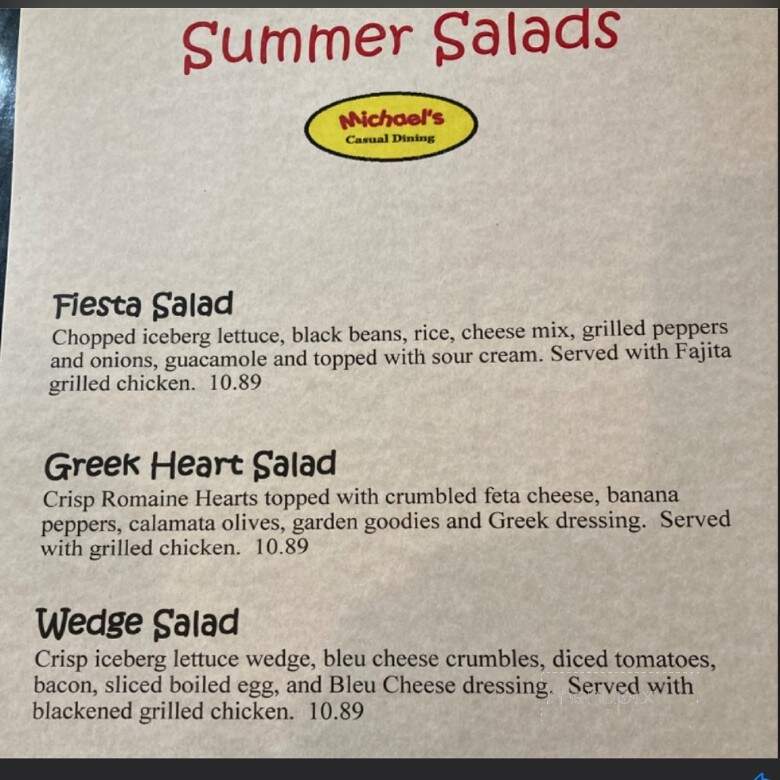 Michael's Of Athens - Athens, TN menu_pic