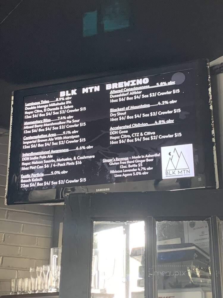 Black Mountain Brewing - Black Mountain, NC menu_pic