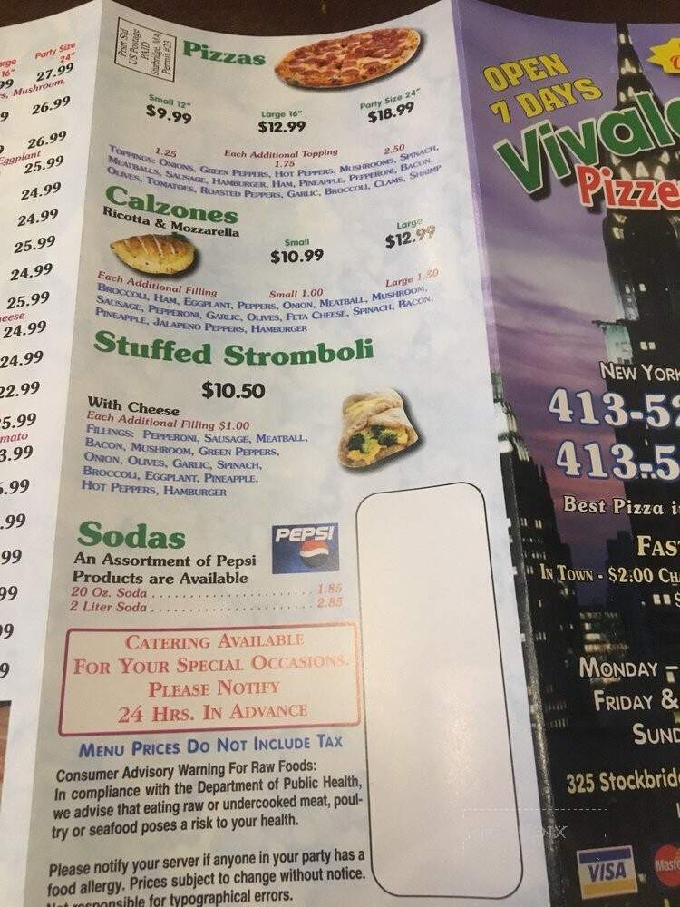 Vivaldi's Pizzeria - Great Barrington, MA menu_pic