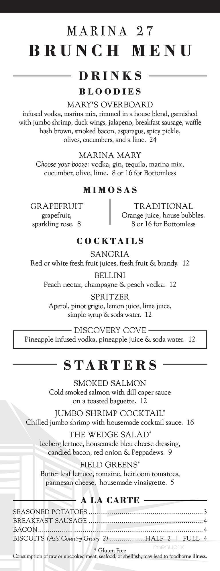 Marina 27 Steak & Seafood - Lake Lotawana, MO menu_pic