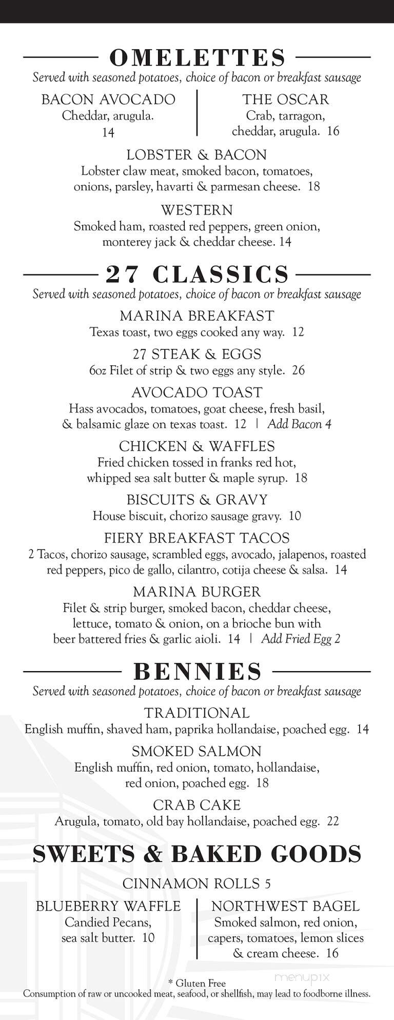 Marina 27 Steak & Seafood - Lake Lotawana, MO menu_pic