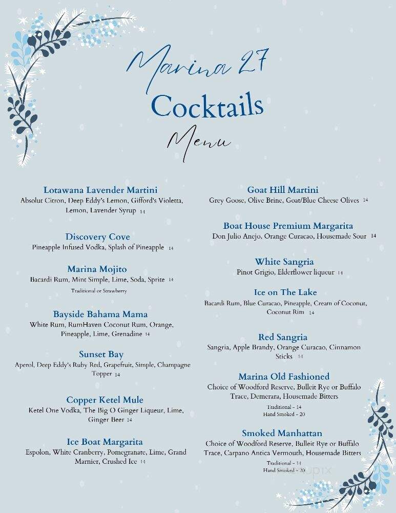 Marina 27 Steak & Seafood - Lake Lotawana, MO menu_pic