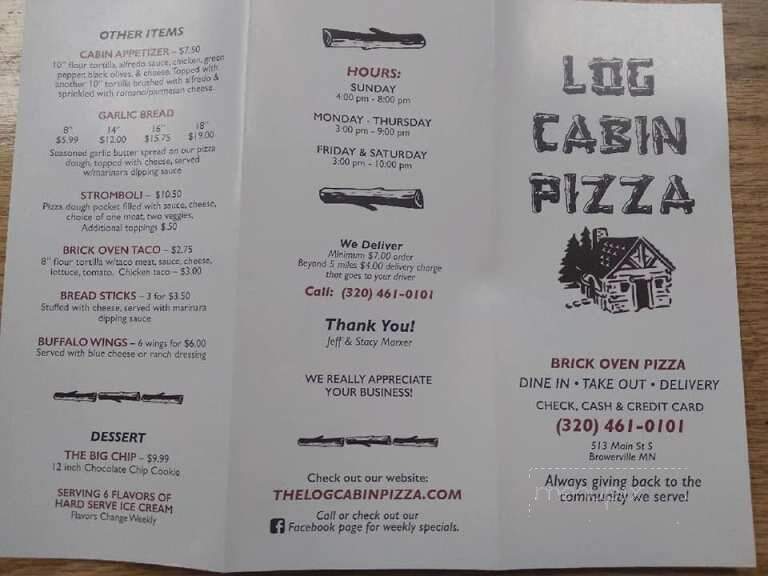 Log Cabin Pizza - Browerville, MN