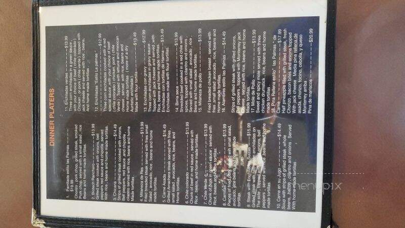 Las Palmas Mexican Reataurant & Bar - Stockton, CA menu_pic