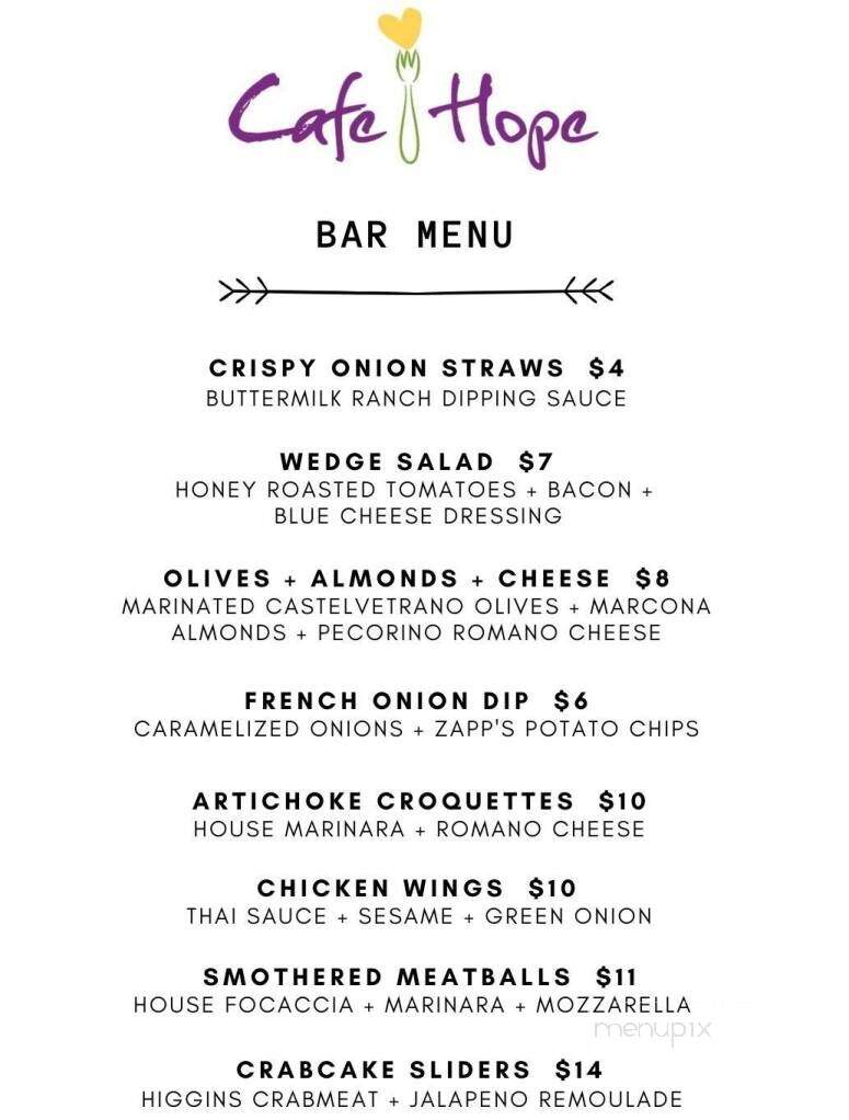 Cafe Hope - Marrero, LA menu_pic