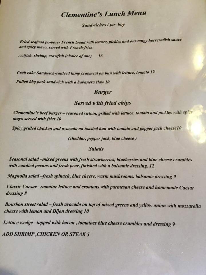 Clementine's Cafe - Avon By The Sea, NJ menu_pic