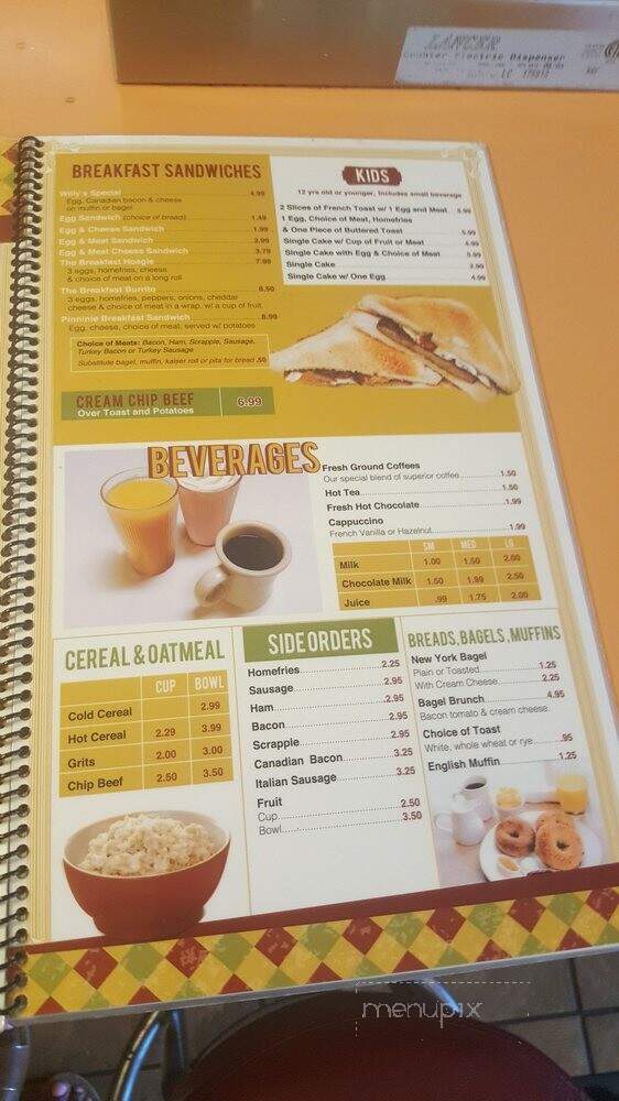 Willy's Restaurant - Coatesville, PA menu_pic