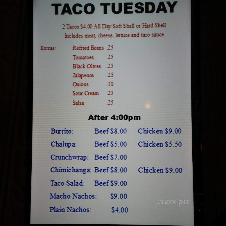 Kathy's Inn Bar & Grill - Argonne, WI menu_pic