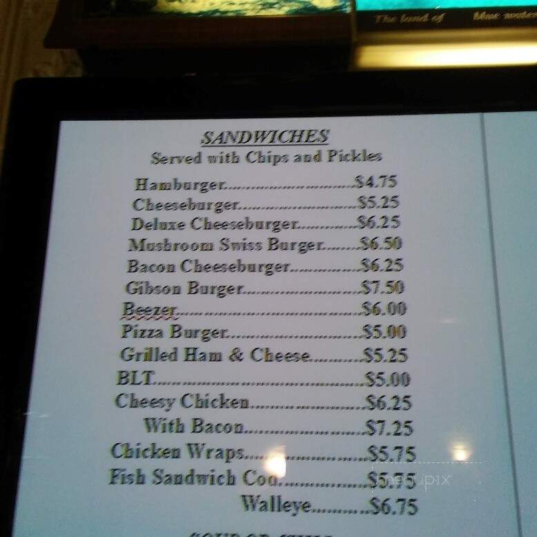 Kathy's Inn Bar & Grill - Argonne, WI menu_pic