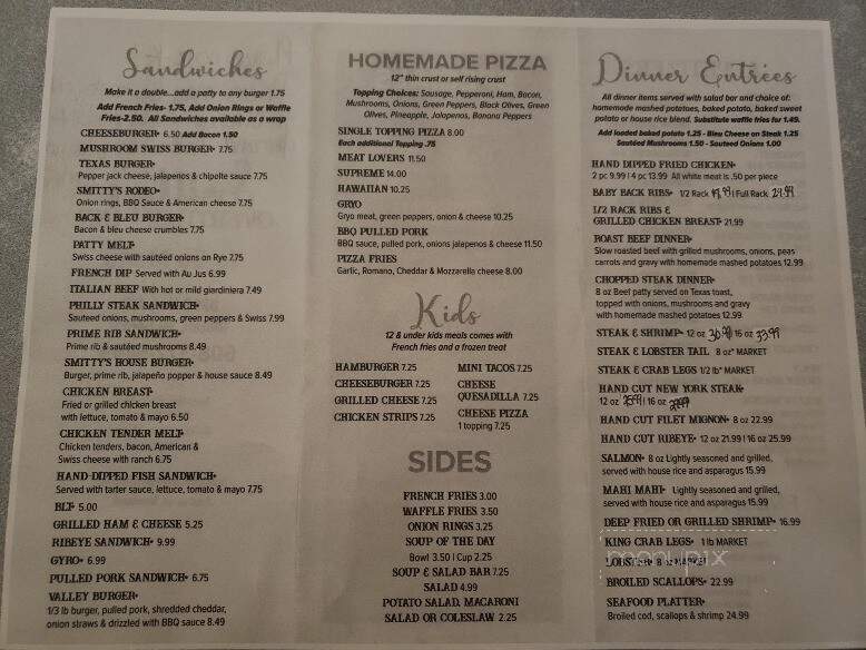 Smitty's Overtime Inn - Tomah, WI menu_pic