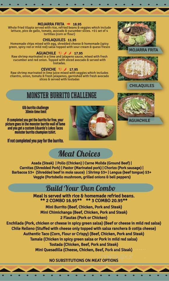 Eduardo's Lokos Tacos - Tavares, FL menu_pic