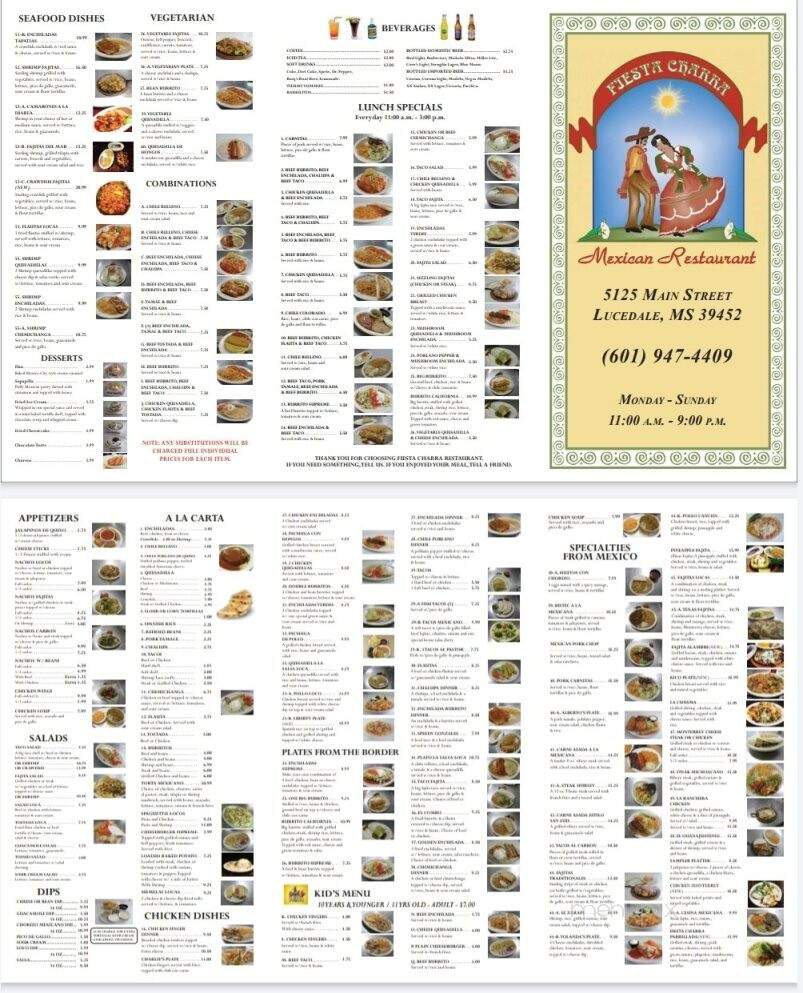Fiesta Charra - Lucedale, MS menu_pic