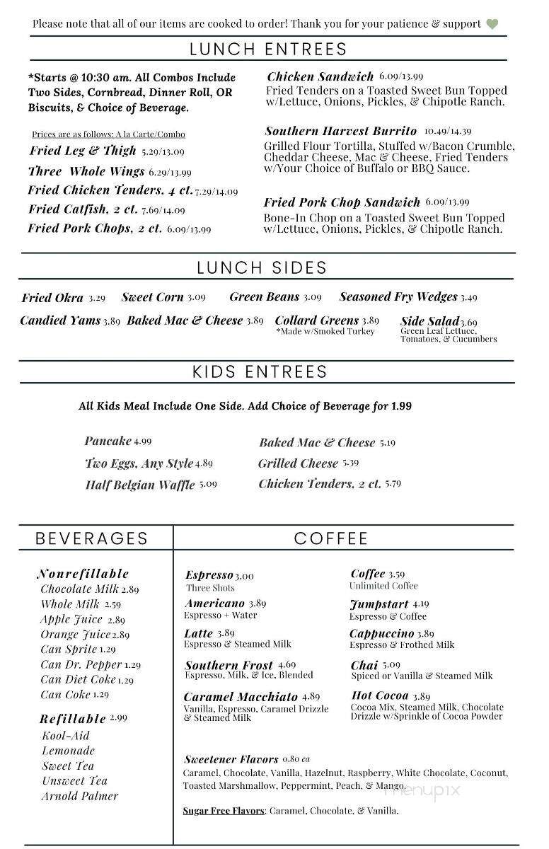 Southern Harvest Soul Food - Jacksonville, NC menu_pic