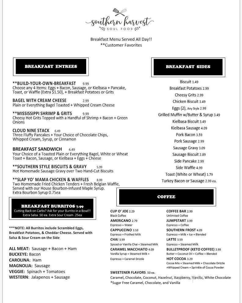 Southern Harvest Soul Food - Jacksonville, NC menu_pic