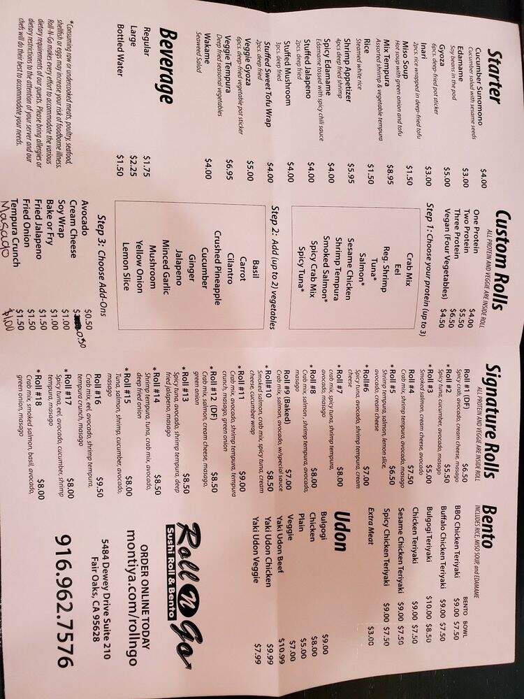 Roll n Go Sushi - Fair Oaks, CA menu_pic