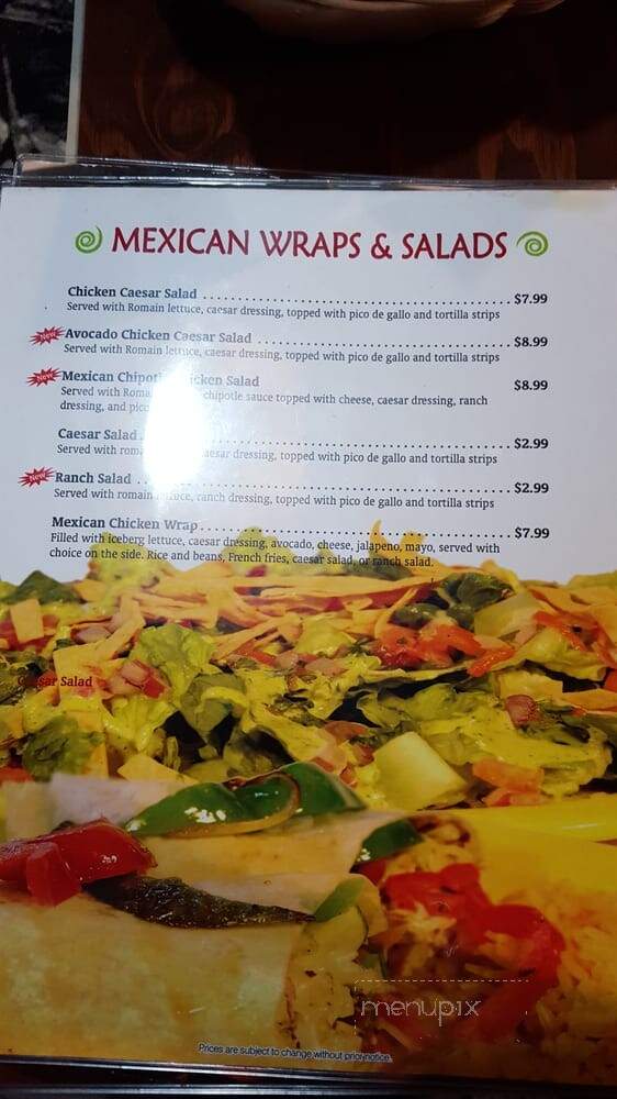 Salsa & Beer - North Hollywood, CA menu_pic