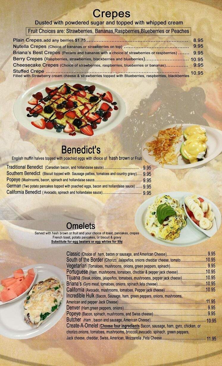 Briana's Pancake House - Elgin, IL menu_pic